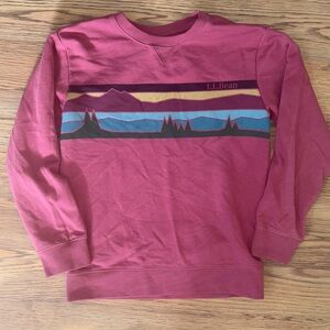 L.L. Bean Kids Maroon Mountain Graphic Sweatshirt